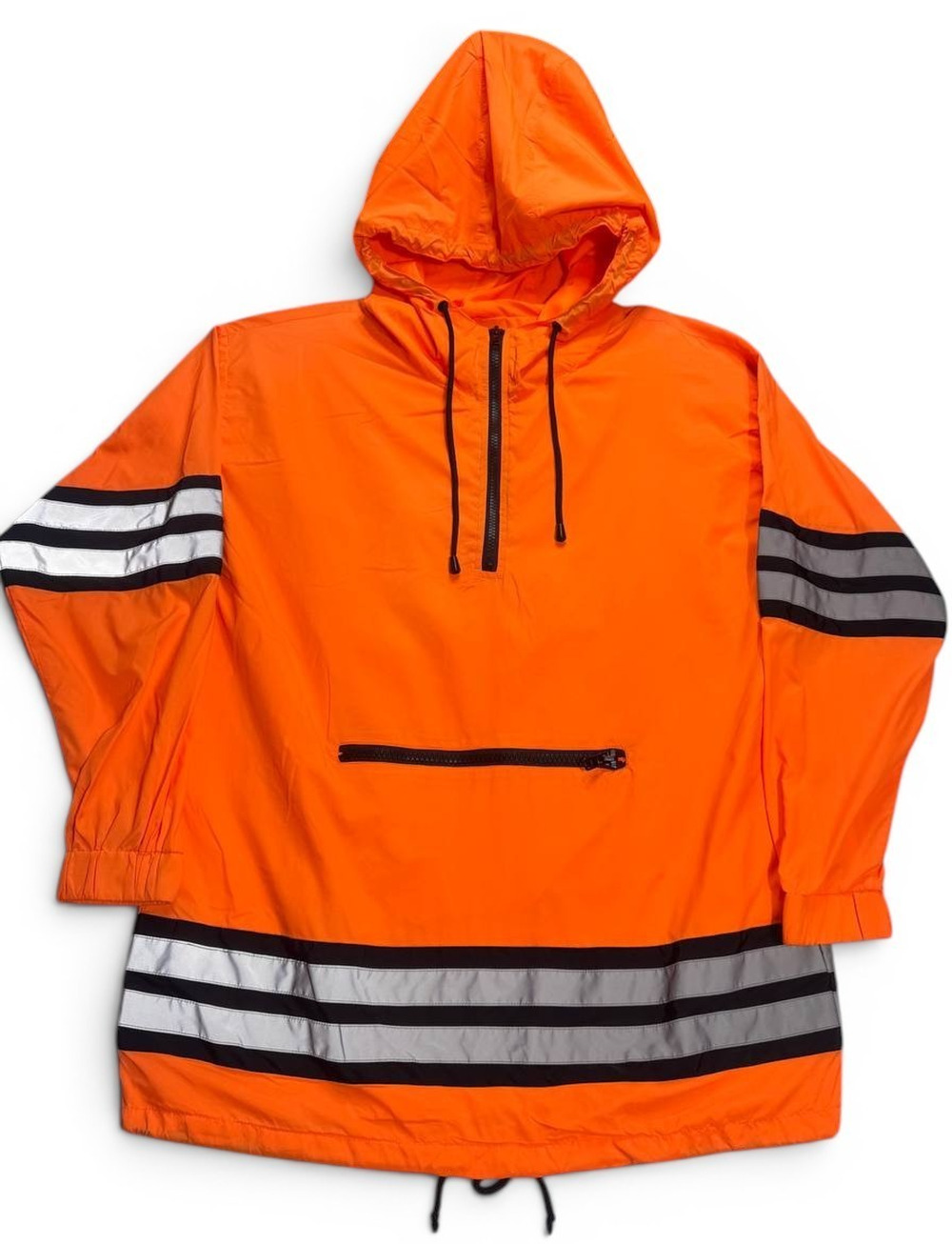 Poster Grl Women's Small Neon Orange Reflective Hooded Windbreaker Jacket